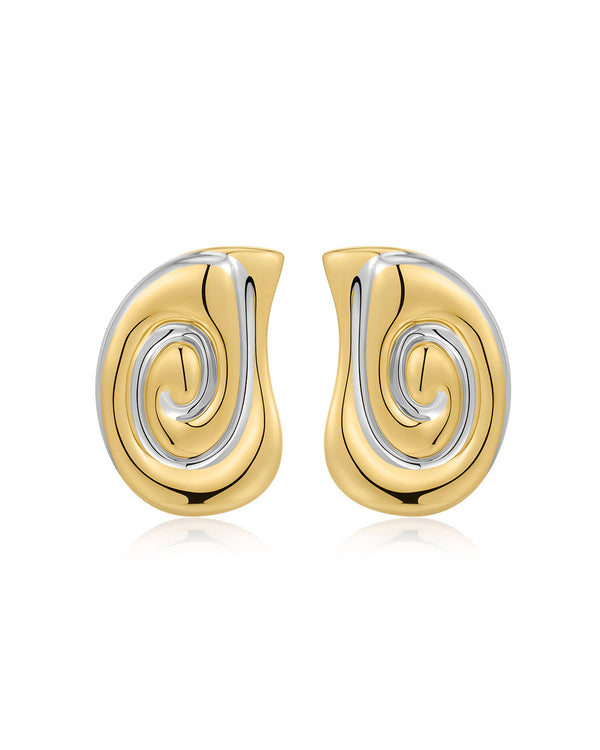 luv aj The Two-Tone Coquille Studs