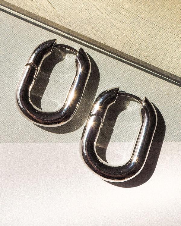 Luv Aj XL Chain Link Hoops- Silver