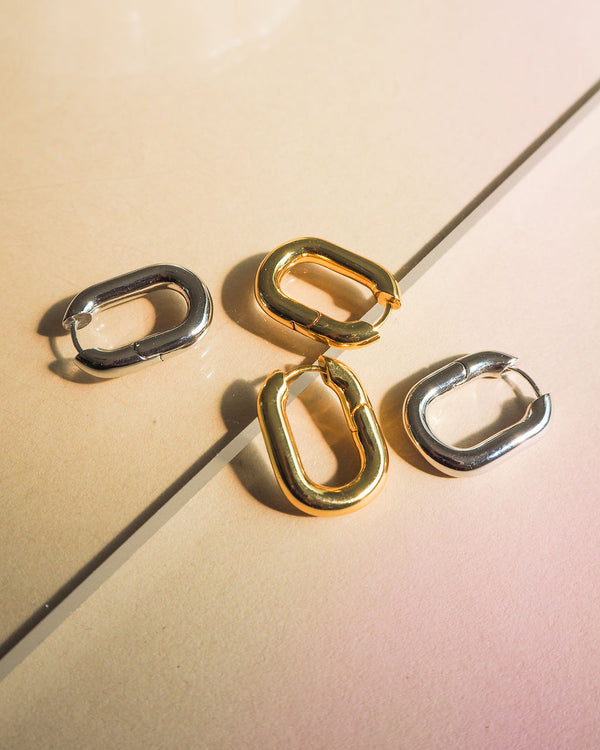 Luv Aj XL Chain Link Hoops- Silver