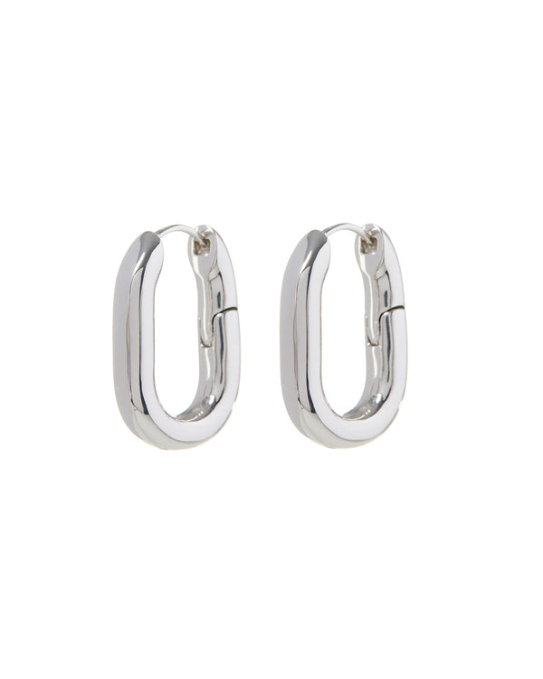luv aj XL Chain Link Hoops- Silver