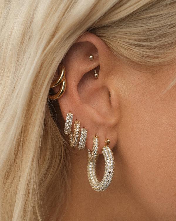 Luv Aj Pave Baby Amalfi Hoops- Gold (Ships Early November)