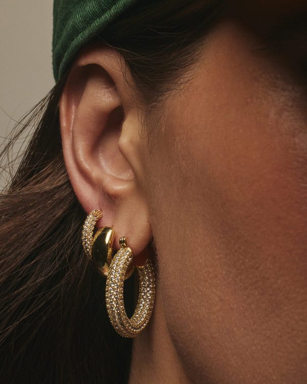 Luv Aj Pave Baby Amalfi Hoops- Gold (Ships Early November)
