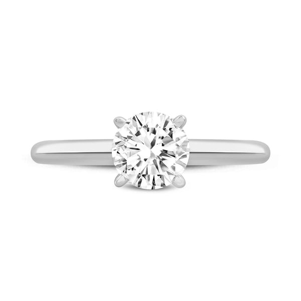 LuvMyJewelry 14K White Gold Round Cut Lab Grown Diamond Solitaire Engagement Ring - 1.06 Ctw