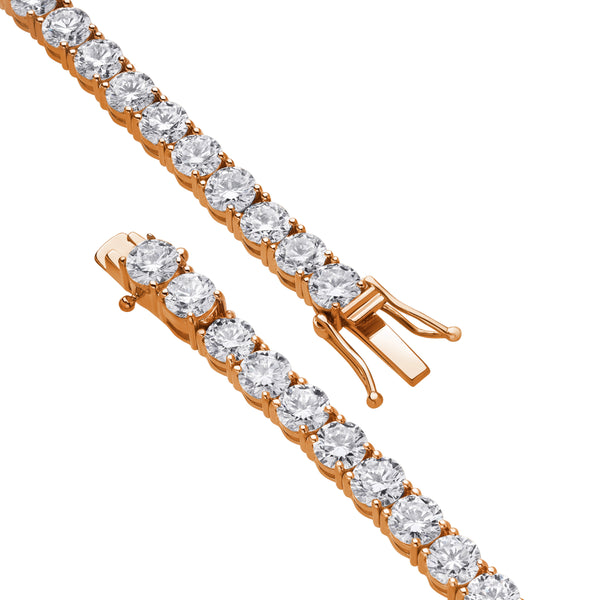 LuvMyJewelry 15Luv 10K Rose Gold Lab Grown Diamond Tennis Bracelets - 18.9 Carats