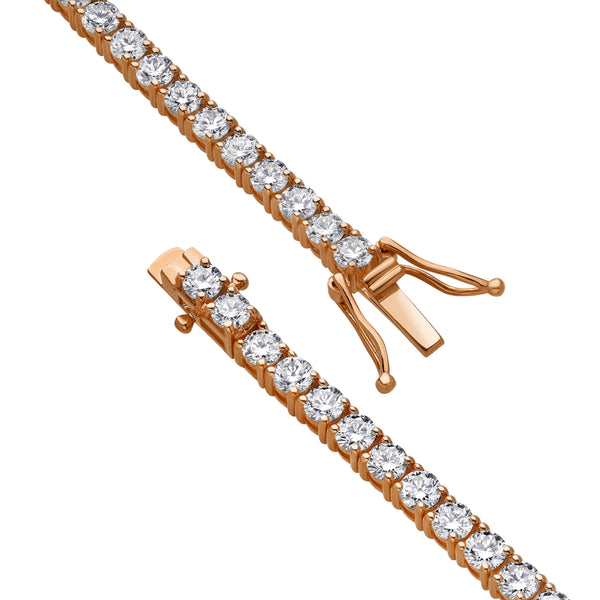 LuvMyJewelry 15Luv 10K Rose Gold Lab Grown Diamond Tennis Bracelets - 6 Carats