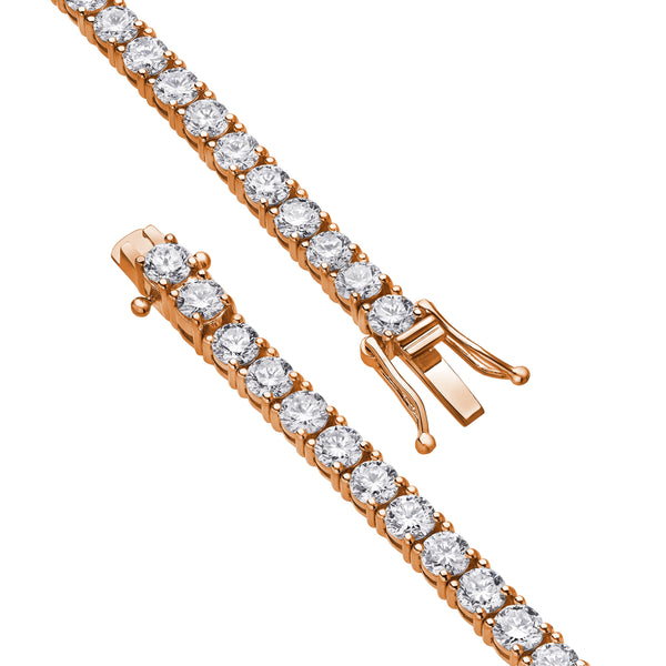 LuvMyJewelry 15Luv 10K Rose Gold Lab Grown Diamond Tennis Bracelets - 12.3 Carats