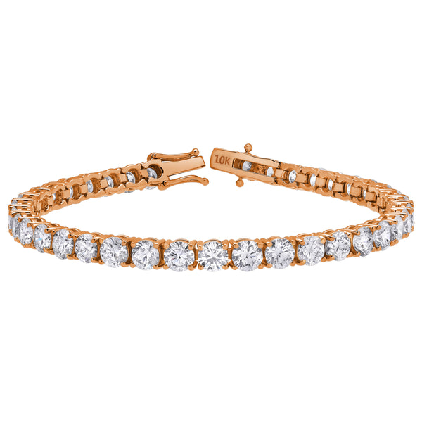 LuvMyJewelry 15Luv 10K Rose Gold Lab Grown Diamond Tennis Bracelets - 18.9 Carats