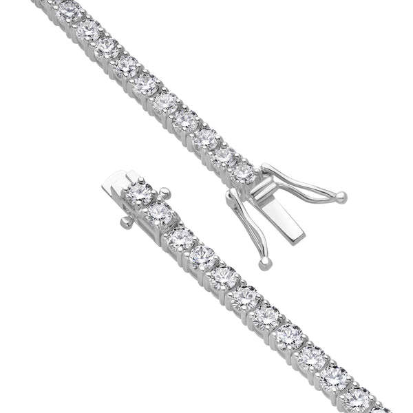 LuvMyJewelry 15Luv 10K White Gold Lab Grown Diamond Tennis Bracelets - 6 Carats
