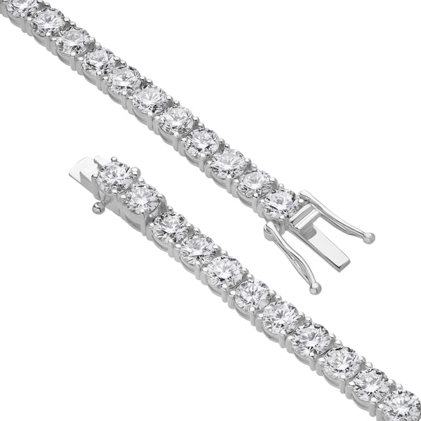 LuvMyJewelry 15Luv 10K White Gold Lab Grown Diamond Tennis Bracelets - 15.6 Carats