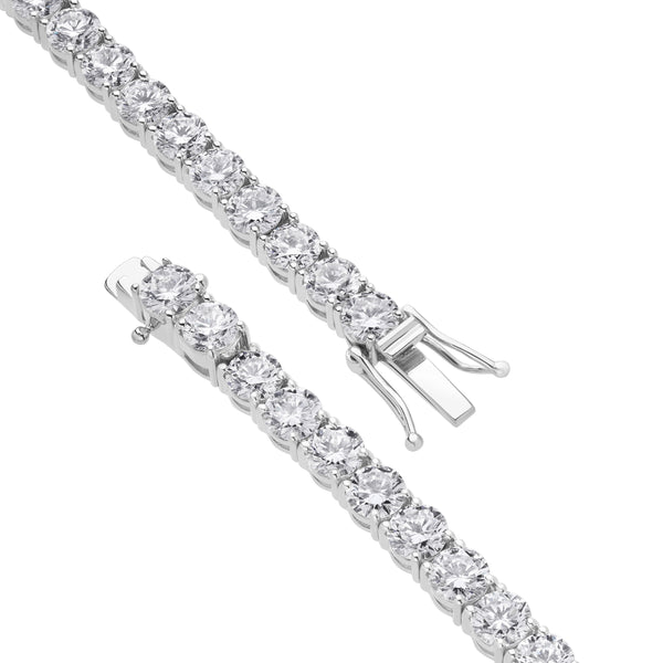 LuvMyJewelry 15Luv 10K White Gold Lab Grown Diamond Tennis Bracelets - 18.9 Carats