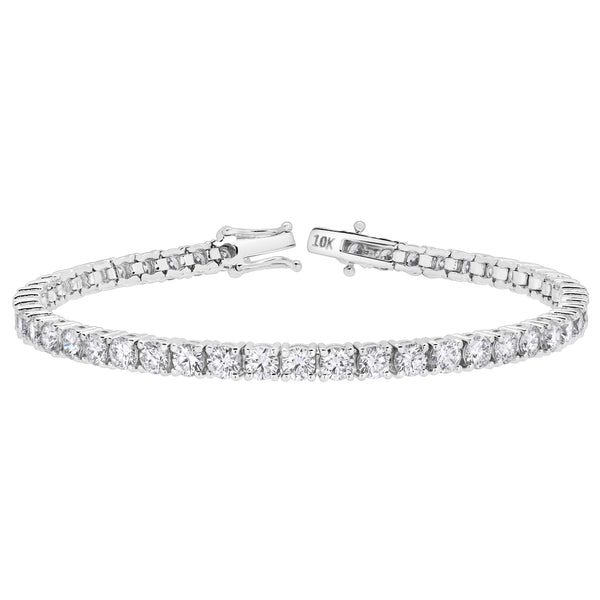 LuvMyJewelry 15Luv 10K White Gold Lab Grown Diamond Tennis Bracelets - 13.24 Carats