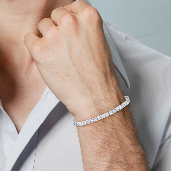 LuvMyJewelry 15Luv 10K White Gold Lab Grown Diamond Tennis Bracelets - 11.16 Carats