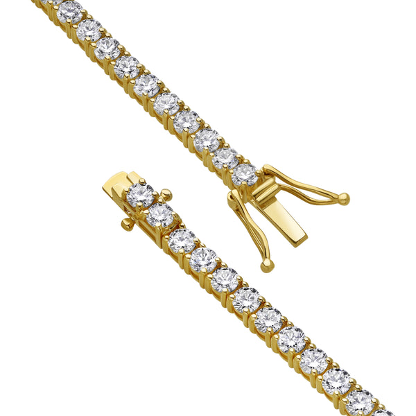 LuvMyJewelry 15Luv 10K Yellow Gold Lab Grown Diamond Tennis Bracelets - 7 Carats