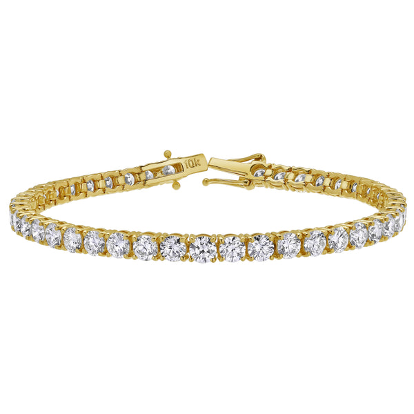 LuvMyJewelry 15Luv 10K Yellow Gold Lab Grown Diamond Tennis Bracelets - 14.3 Carats