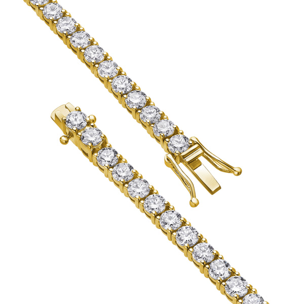 LuvMyJewelry 30Luv 10K Yellow Gold Lab Grown Diamond Tennis Bracelet - 4.2mm