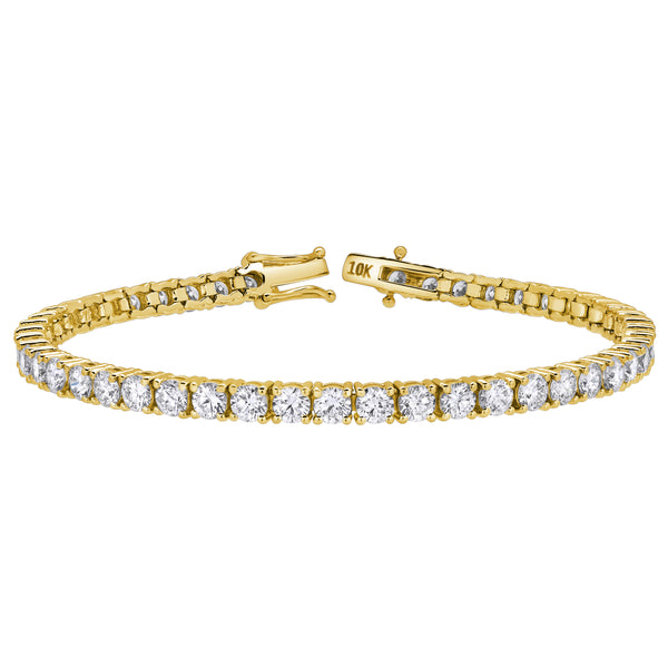 LuvMyJewelry 30Luv 10K Yellow Gold Lab Grown Diamond Tennis Bracelet - 4mm