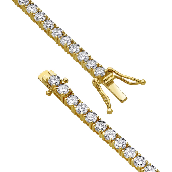 LuvMyJewelry 30Luv 10K Yellow Gold Lab Grown Diamond Tennis Bracelet - 3.8mm