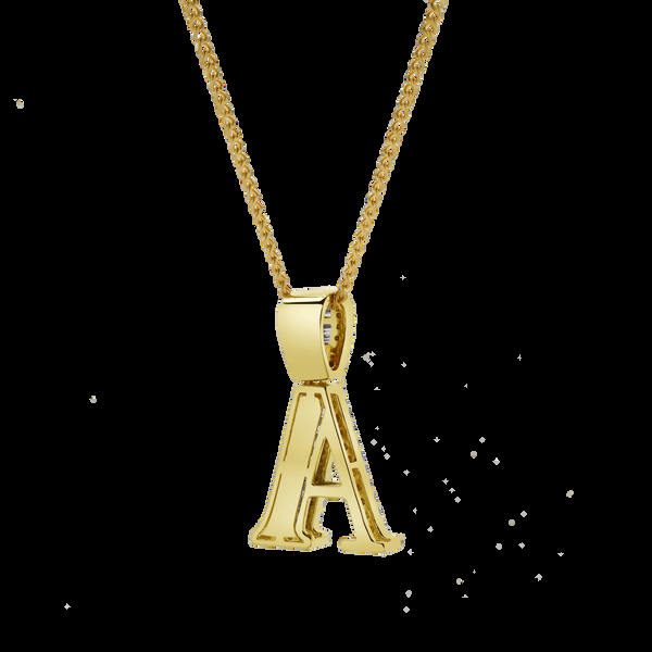 LuvMyJewelry A Initial Diamond Pendant 10K Yellow Gold - 0.6 Carats