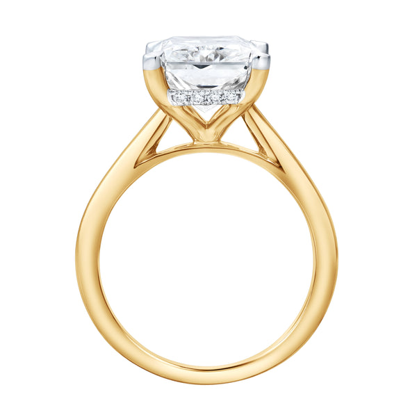 LuvMyJewelry Aelo 14K Yellow Gold Radiant Cut Lab Grown Diamond Hidden Halo Engagement Ring - 5.1 Ct