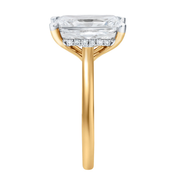 LuvMyJewelry Aelo 14K Yellow Gold Radiant Cut Lab Grown Diamond Hidden Halo Engagement Ring - 5.1 Ct