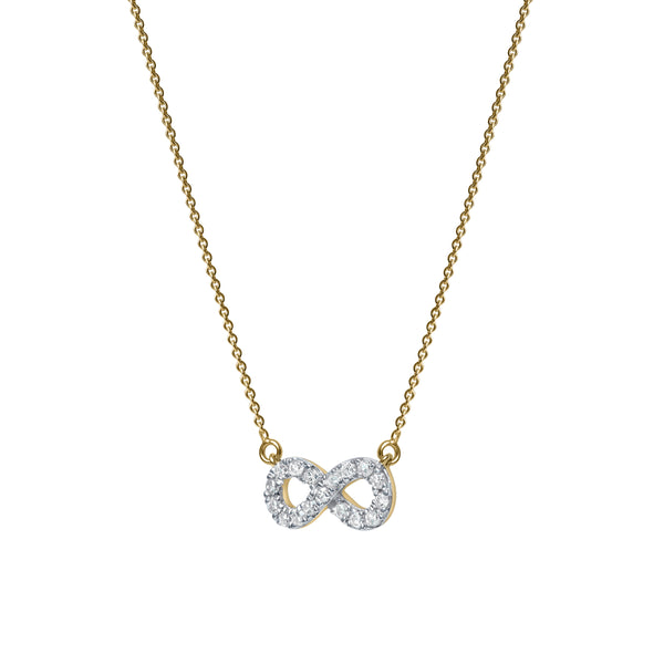LuvMyJewelry Aeries Infinity Diamond Necklace In 14K Yellow Gold