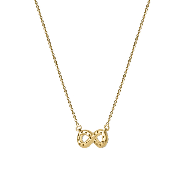 LuvMyJewelry Aeries Infinity Diamond Necklace In 14K Yellow Gold