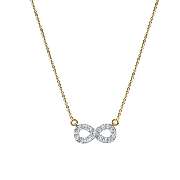 LuvMyJewelry Aeries Infinity Diamond Necklace in 14K Yellow Gold