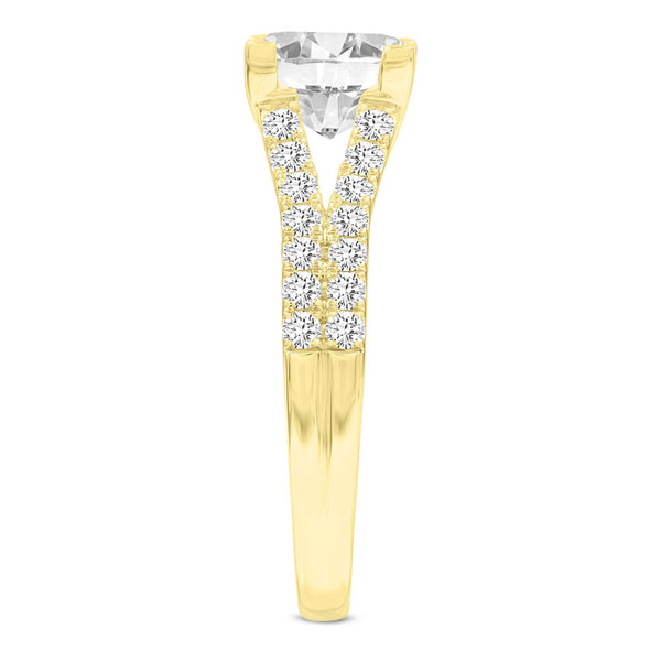 LuvMyJewelry Aleksandra 14K Yellow Gold Princess Cut Lab Grown Diamond Engagement Ring - 2.22 Ct