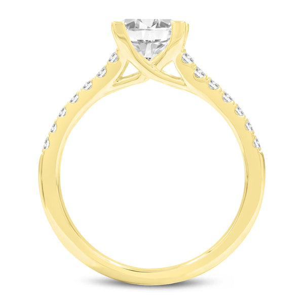 LuvMyJewelry Aleksandra 14K Yellow Gold Princess Cut Lab Grown Diamond Engagement Ring - 2.22 Ct