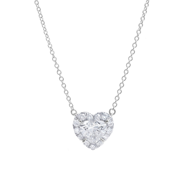 LuvMyJewelry Alessa 14K White Gold Lab Grown Diamond Heart Necklace – 1.5 ct