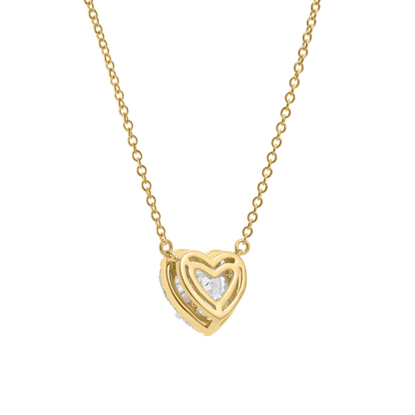 LuvMyJewelry Alessa 14K Yellow Gold Lab Grown Diamond Heart Necklace – 1.5 Ct