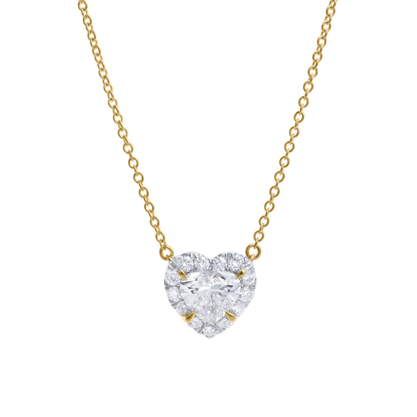 LuvMyJewelry Alessa 14K Yellow Gold Lab Grown Diamond Heart Necklace – 1.5 ct