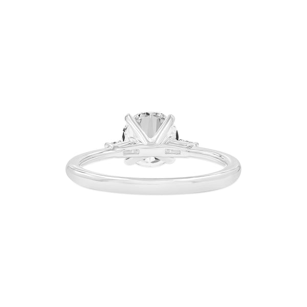 LuvMyJewelry Alina 14K White Gold Round Cut Lab Grown Diamond 3 Stone Engagement Ring - 1.4 Cts