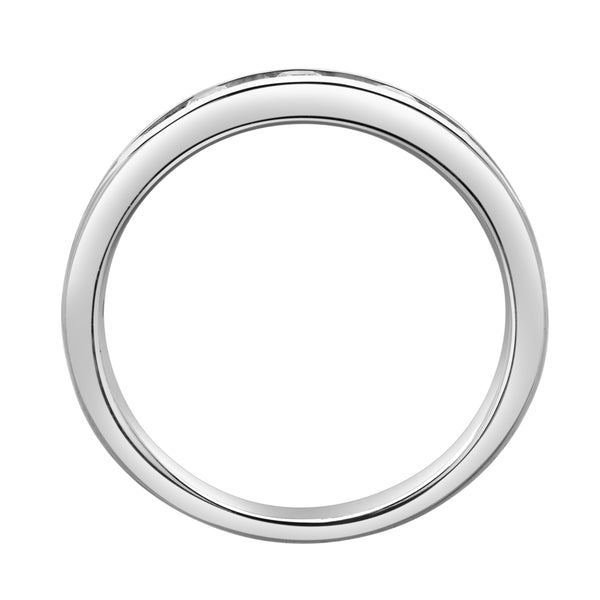 LuvMyJewelry Amber 14K White Gold Round Diamond Studded Stackable Band Ring - 0.68cts