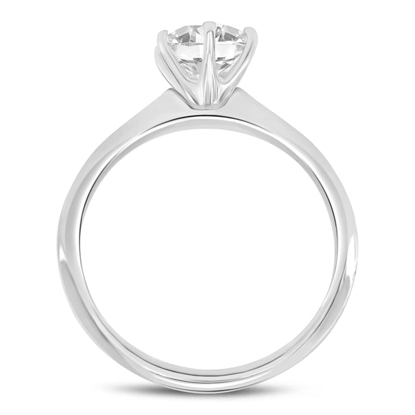 LuvMyJewelry Anea 14K White Gold Round Cut Lab Grown Solitaire Diamond Engagement Ring - 1 Ct