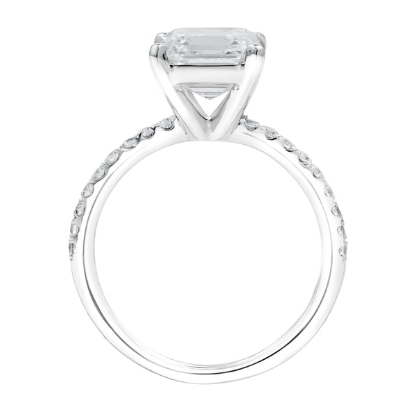 LuvMyJewelry Ani 14K White Gold Emerald Cut Lab Grown Diamond Engagement Ring - 2.7 Ct