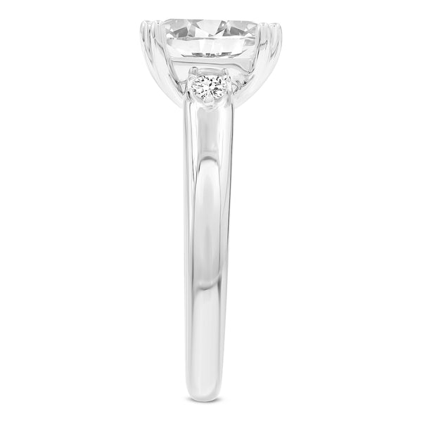 LuvMyJewelry Antoaneta 14K White Gold Princess Cut Lab Grown Diamond Engagement Ring - 3 Ct