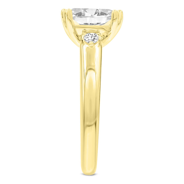 LuvMyJewelry Antoaneta 14K Yellow Gold Princess Cut Lab Grown Diamond Engagement Ring - 3 Ct