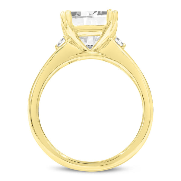 LuvMyJewelry Antoaneta 14K Yellow Gold Princess Cut Lab Grown Diamond Engagement Ring - 3 Ct