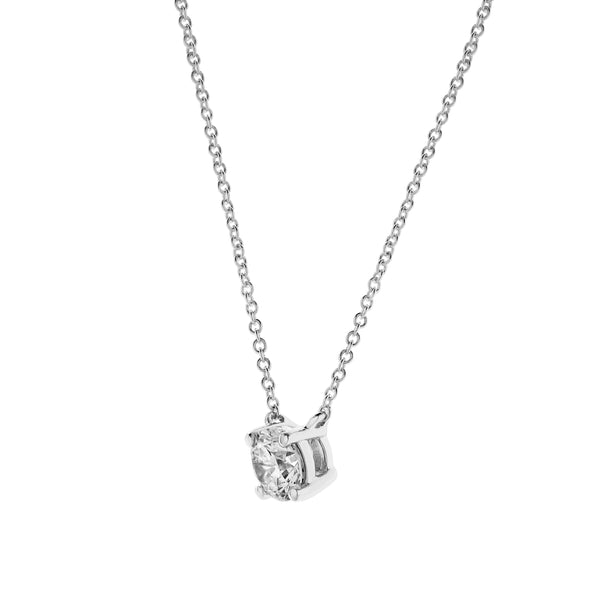 LuvMyJewelry Apollo 14K White Gold Round Lab Grown Diamond Pendant - 0.49 Ctw