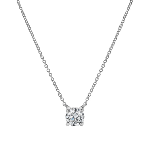 LuvMyJewelry Apollo 14K White Gold Round Lab Grown Diamond Pendant - 0.75 Ctw