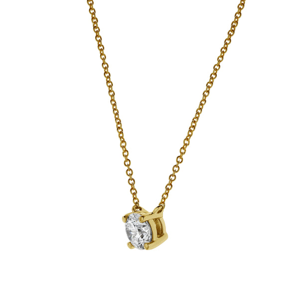 LuvMyJewelry Apollo 14K Yellow Gold Round Lab Grown Diamond Pendant - 0.75 Ctw