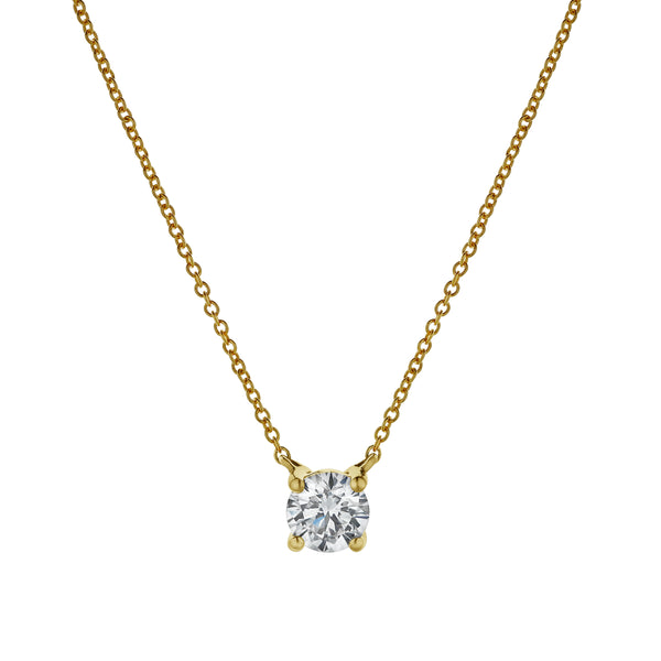 LuvMyJewelry Apollo 14K Yellow Gold Round Lab Grown Diamond Pendant - 0.50 Ctw