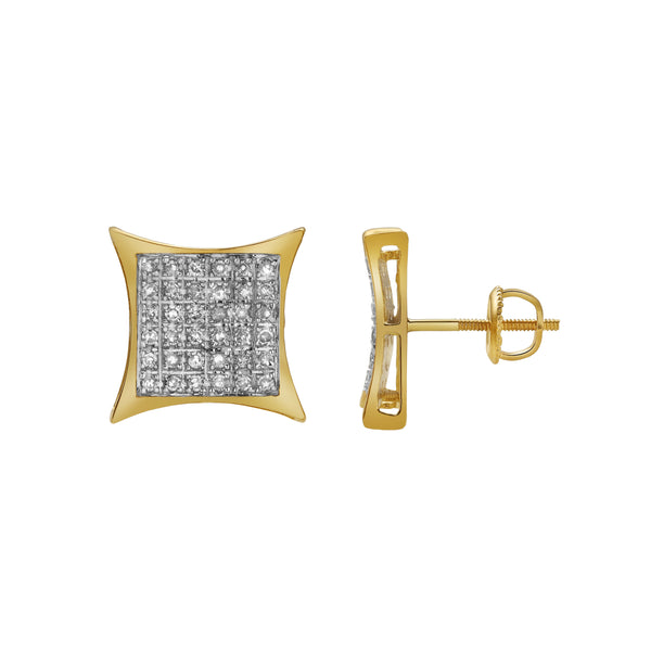 LuvMyJewelry Arrebatador 10K Yellow Gold Diamond Unisex Earrings - 0.33 Cts