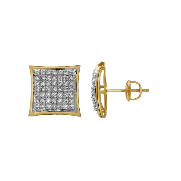 LuvMyJewelry Arrepio 10K Yellow Gold Diamond Unisex Earrings - 0.34 Cts