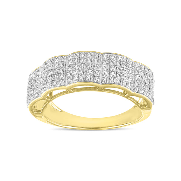 LuvMyJewelry Articulix Unisex Diamond Band Ring In 10K Gold