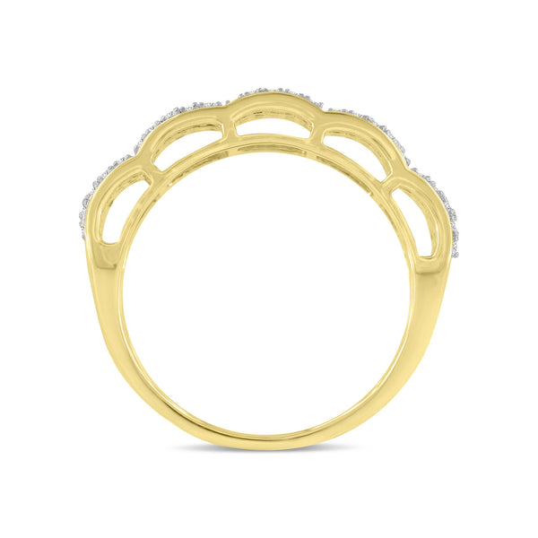 LuvMyJewelry Articulix Unisex Diamond Band Ring In 10K Gold