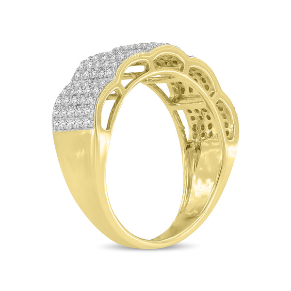 LuvMyJewelry Articulix Unisex Diamond Band Ring in 10K Gold