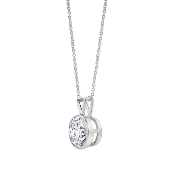 LuvMyJewelry Astral 14K White Gold Round Lab Grown Diamond Pendant - 3 Ctw
