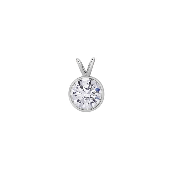 LuvMyJewelry Astral 14K White Gold Round Lab Grown Diamond Pendant - 3 Ctw